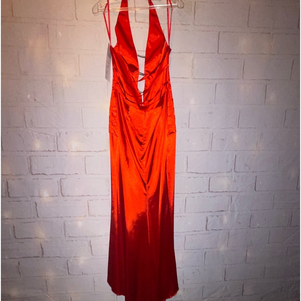 Long red dress great for prom or any special occasion